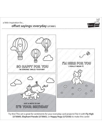 Lawn Fawn - Offset sayings: Everyday - Clear Stamp 4x6