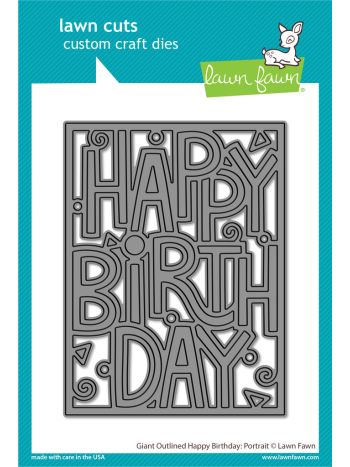Lawn Fawn - Giant outlined Happy Birthday: Landscape - Stand Alone Stanze