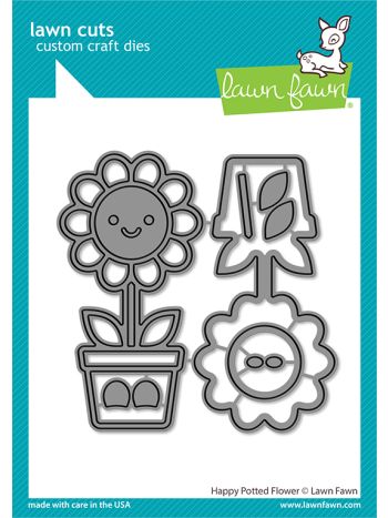 Lawn Fawn - Happy potted flower - Stand alone Stanzschablone