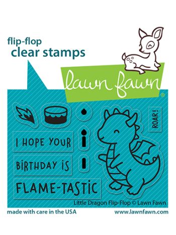 Lawn Fawn - Little dragon flip flop - Stempelset 2x3