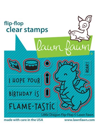 Lawn Fawn - Little dragon flip flop - Outline Stanzen