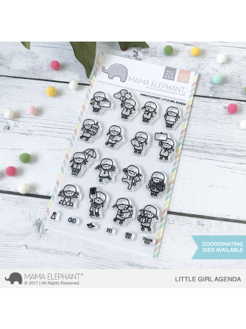Mama Elephant - Little Girl Agenda - Clear Stamp 4x6