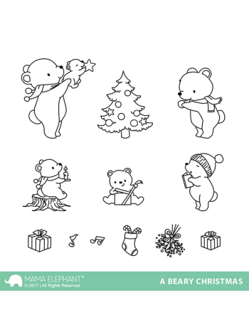 Mama Elephant - A Beary Christmas - Clear Stamps 4x6
