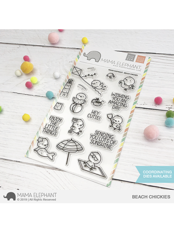 Mama Elephant - Beach Chickies - Clear Stamp 4x6