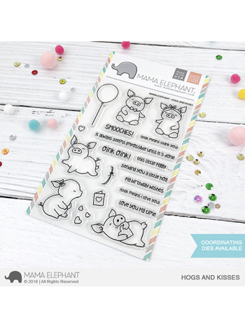 Mama Elephant - Hogs and Kisses - Clear Stamp 4x6