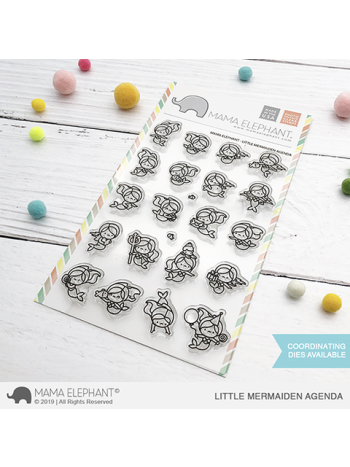 Mama Elephant - Little Mermaiden Agenda - Clear Stamp 4x6