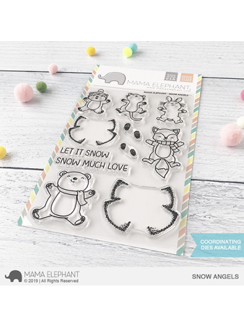 Mama Elephant - Snow Angels - Clear Stamp
