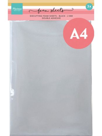 Foam Sheets A4 White 2 mm Double Adhesive - schwarz (3 Pcs.)