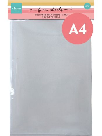 Foam Sheets A4 White 2 mm Double Adhesive - weiss (3 Pcs.)