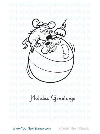 Your Next Stamp - Merry Mouse Ornament (Rubberstamp)
