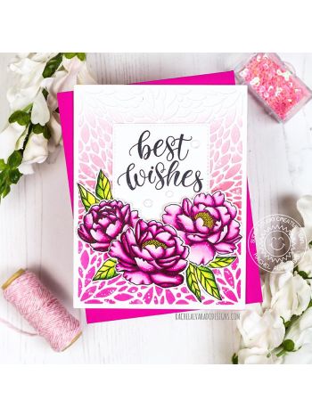 Sunny Studio - Pink Peonies Stamps - Clear Stamps 4x6