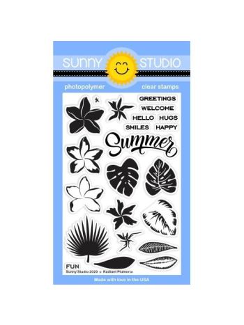 Sunny Studio - Radiant Plumeria - Clear Stamps 4x6