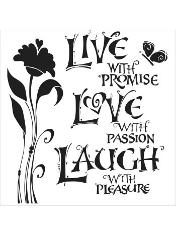 Schablone TCW 6x6 - Mini Live Love Laugh