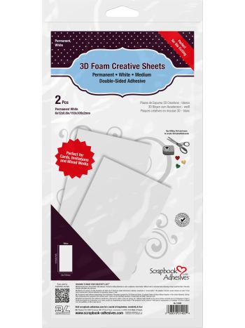 Scrapbook Adhesives - 3D Foam Creative Sheets Medium White - 2Stk
