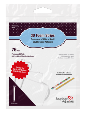 Scrapbook Adhesives - 3D Foam Strips Weiss 3x100x2mm - 76 Stk.