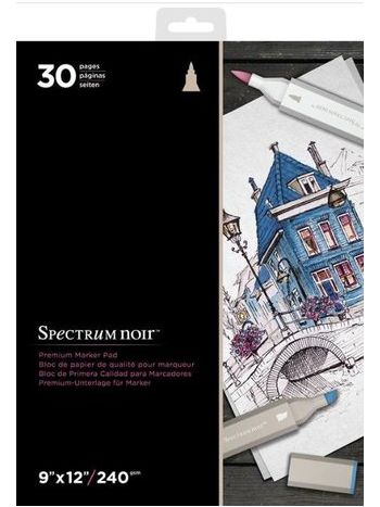 Spectrum Noir 9x12 Inch Premium Marker Paper Pad - weiss, 30 Seiten