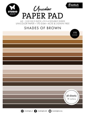 Studio Light - Shades Of Brown - Essentials A5 Unicolor Paper Pad