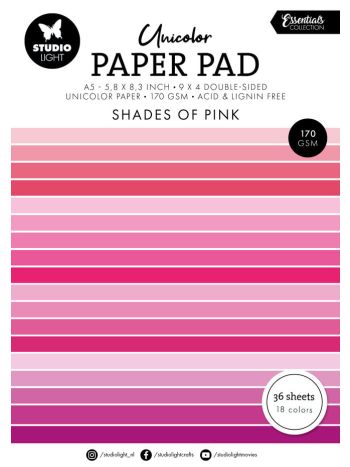 Studio Light - Shades Of Pink - Essentials A5 Unicolor Paper Pad