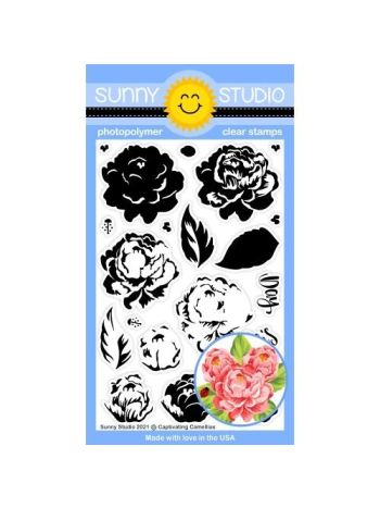Sunny Studio - Captivating Camellias - Clear Stamp Set 4x6