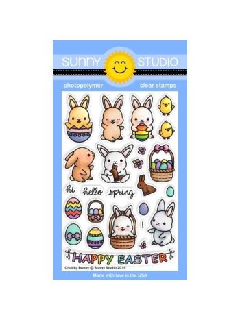 Sunny Studio - Chubby Bunny - Clear Stamp Set 4x6