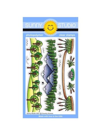 Sunny Studio - Country Scenes - Clear Stamp Set 4x6