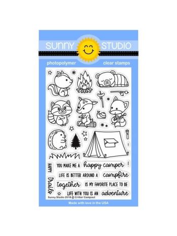Sunny Studio - Critter Campout - Clear Stamp Set 4x6