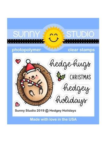 Sunny Studio - Hedgey Holidays - Clear Stamps 2x3