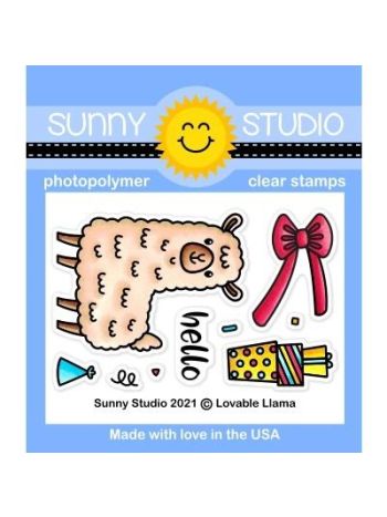 Sunny Studio - Lovable Llama - Clear Stamp Set 2x3