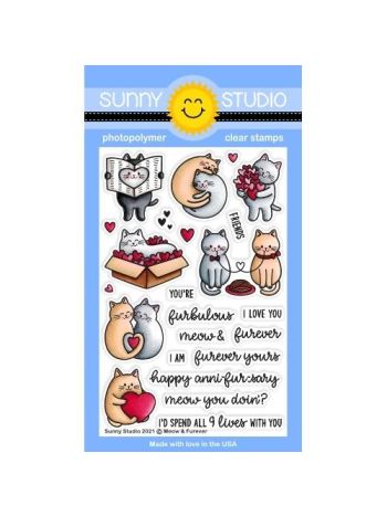 Sunny Studio - Meow & Furever - Clear Stamp Set 4x6