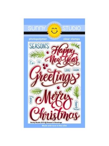 Sunny Studio - Season's Greetings - Clear Stamps 4x6