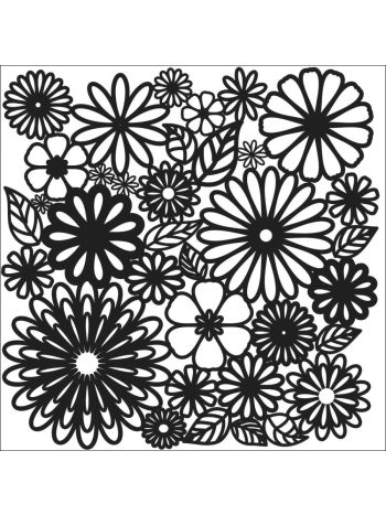 TWC - Schablone 6x6 - Flower Frenzy