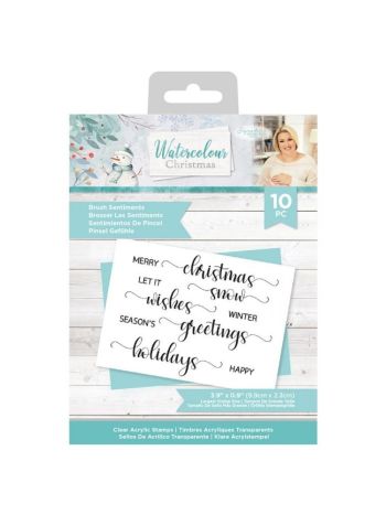 Watercolour Christmas Clear Stamps Brush Sentiments