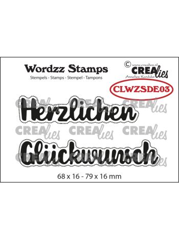 Crealies - Wordzz - Herzlichen Glückwunsch - Clear Stamps