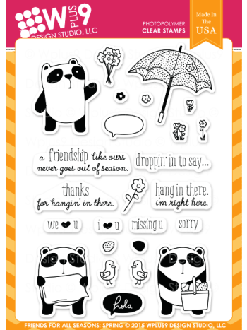 Wplus9 - Friends For All Seasons: Spring - Clear Stamp 4x6