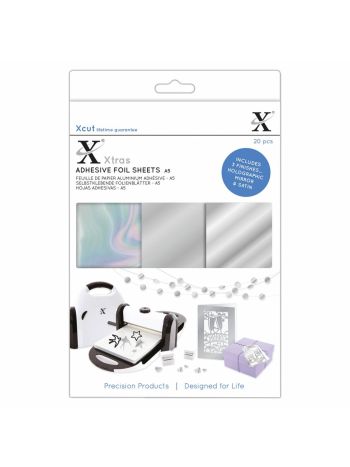 Xcut - Adhesive Foil Sheets A5 - Silver